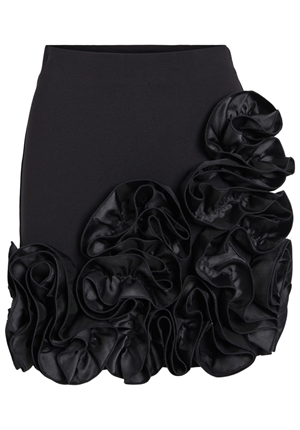 Kjolar - Vilisse short frill skirt – Black beauty